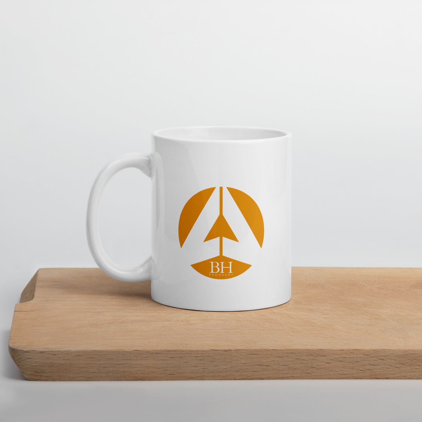 White glossy mug