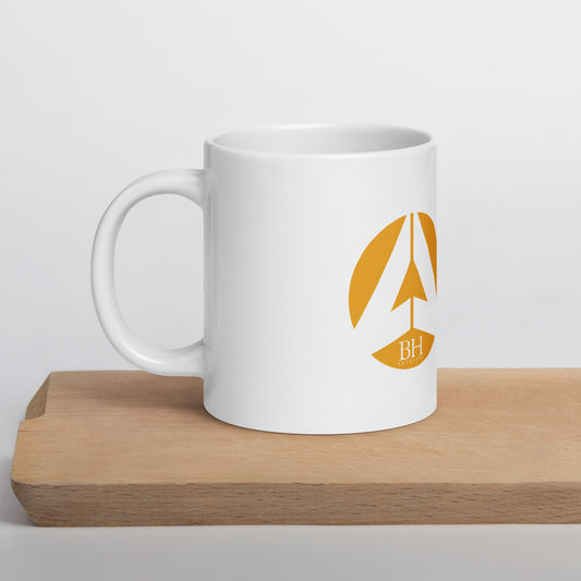 White glossy mug
